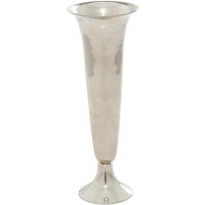 Deco 79 Novogratz aluminiowy wazon karbowany, 10 x 10 x 25 cm, srebrny Deco 79 Novogratz aluminiowy wazon karbowany, 10 x 10 x 25 cm, srebrny