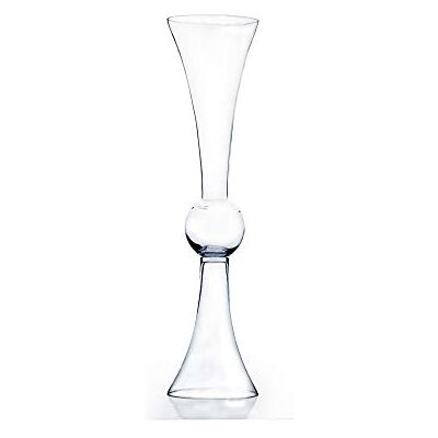 WGVI WGV Wazon w kształcie trąbki po otwarciu, 15 cm, wysokość 61 cm, podstawa 15 cm, przezroczysty dwustronny wazon na przyjęcie weselne, kwiaty, dekoracja domu, 1 sztuka WGVI WGV Wazon w kształcie trąbki po otwarciu, 15 cm, wysokość 61 cm, podstawa 15 cm, przezroczysty dwustronny wazon na przyjęcie weselne, kwiaty, dekoracja domu, 1 sztuka