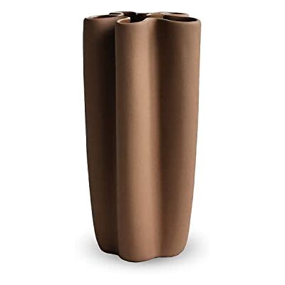 Cooee Design Wazon Tulipa 30 cm z rowkiem laskowym, ceramika, wazon tulipanowy, kolor orzecha laskowego Cooee Design Wazon Tulipa 30 cm z rowkiem laskowym, ceramika, wazon tulipanowy, kolor orzecha laskowego