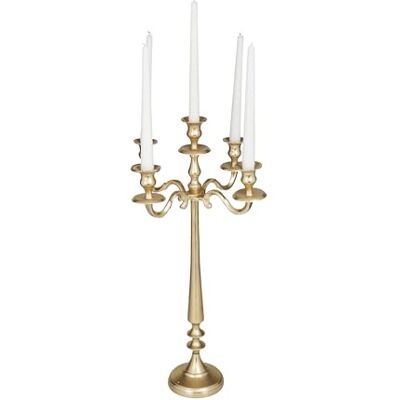 Deco 79 Tradycyjny aluminiowy świecznik, świeczniki filarowe, dekoracyjny świecznik do dekoracji wnętrz, na ślub, do jadalni, na imprezę, 33 cm dł. x 33 cm szer. x 61 cm wys., złoty Deco 79 Tradycyjny aluminiowy świecznik, świeczniki filarowe, dekoracyjny świecznik do dekoracji wnętrz, na ślub, do jadalni, na imprezę, 33 cm dł. x 33 cm szer. x 61 cm wys., złoty