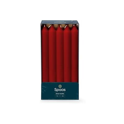 Spaas 10 Household Tapered Dinner Candles 21/240 mm, 8 Hours, Unscented, Czerwony Spaas 10 Household Tapered Dinner Candles 21/240 mm, 8 Hours, Unscented, Czerwony