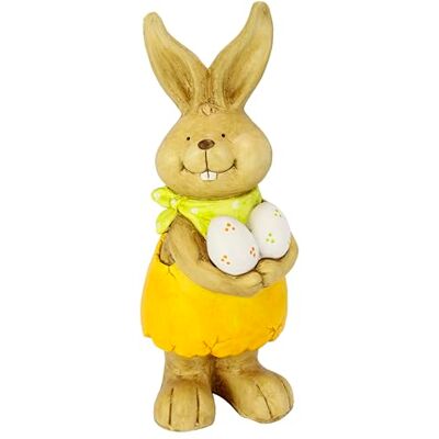 Flair Flower Zajączek wielkanocny dla dziewczynki 46 cm – dekoracyjny zajączek z magnezji – dekoracja wielkanocna stojąca – figurka zajączka, wiosna, Wielkanoc, do wewnątrz i na zewnątrz, żółta sukienka z jajkami Flair Flower Zajączek wielkanocny dla dziewczynki 46 cm – dekoracyjny zajączek z magnezji – dekoracja wielkanocna stojąca – figurka zajączka, wiosna, Wielkanoc, do wewnątrz i na zewnątrz, żółta sukienka z jajkami