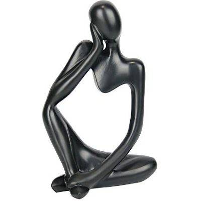 INNOLITES Figurka z żywicy, styl myśliciela, abstrakcyjne rzeźby, kolekcjonerskie figurki do dekoracji domu, nowoczesna półka biurowa, biurko (czarna lewa) INNOLITES Figurka z żywicy, styl myśliciela, abstrakcyjne rzeźby, kolekcjonerskie figurki do dekoracji domu, nowoczesna półka biurowa, biurko (czarna lewa)