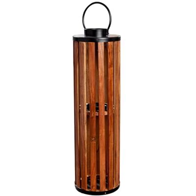 GILDE Świecznik Ambia z drewna – cylindryczny – wysokość 82 cm x Ø 24 cm – brązowy/czarny – latarnia GILDE Świecznik Ambia z drewna – cylindryczny – wysokość 82 cm x Ø 24 cm – brązowy/czarny – latarnia