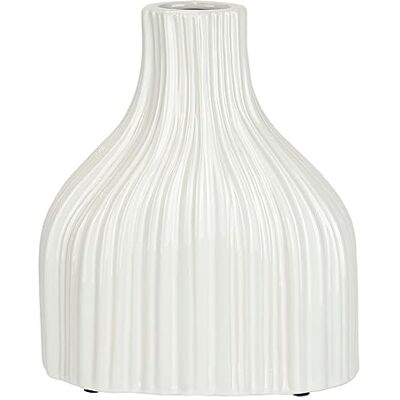 Flair Flower Wazon na kwiaty z ceramiki, ryflowany, w kształcie butelki, garbowany, błyszczący wazon ceramiczny, wazon dekoracyjny na kwiaty, trawę pampasową, suszone kwiaty, gałązki, sztuczne kwiaty, dekoracja Flair Flower Wazon na kwiaty z ceramiki, ryflowany, w kształcie butelki, garbowany, błyszczący wazon ceramiczny, wazon dekoracyjny na kwiaty, trawę pampasową, suszone kwiaty, gałązki, sztuczne kwiaty, dekoracja