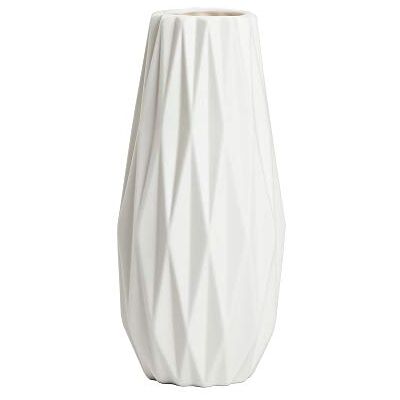 LBHDMZJK Prosty biały wazon ceramiczny, nowoczesna dekoracja domu, porcelanowy wazon na kwiaty, wzór origami, dekoracja kwiatowa, rekwizyty, najlepszy prezent (biały) LBHDMZJK Prosty biały wazon ceramiczny, nowoczesna dekoracja domu, porcelanowy wazon na kwiaty, wzór origami, dekoracja kwiatowa, rekwizyty, najlepszy prezent (biały)