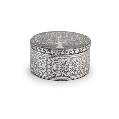 H&H Giaya Okrągłe pudełko drewniane i aluminiowe, 9,5cm H&H Giaya Okrągłe pudełko drewniane i aluminiowe, 9,5cm