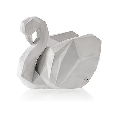 CONCRETTE Dekoracyjny świecznik z betonu 17 x 11,2 x 14 cm – dekoracyjny świecznik w kształcie łabędzia – stojak na świece – stojak na świece CONCRETTE Dekoracyjny świecznik z betonu 17 x 11,2 x 14 cm – dekoracyjny świecznik w kształcie łabędzia – stojak na świece – stojak na świece