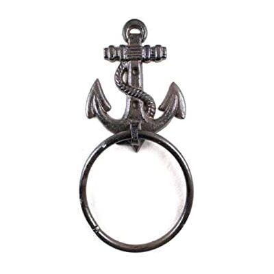 HANDCRAFTED NAUTICAL DÉCOR Handcrafted Nautical Decor Żeliwny uchwyt na ręczniki z kotwicą 21,5 cm dekoracja kotwicy metalowa sztuka ścienna HANDCRAFTED NAUTICAL DÉCOR Handcrafted Nautical Decor Żeliwny uchwyt na ręczniki z kotwicą 21,5 cm dekoracja kotwicy metalowa sztuka ścienna