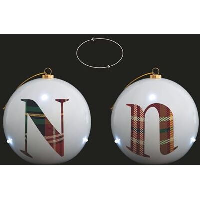 Tivoli Świąteczna piłka led Ø 10 cm, monogram N Tivoli Świąteczna piłka led Ø 10 cm, monogram N