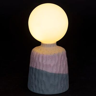 Tivoli Kamionkowa lampa LED na baterie 18 cm, biała i zielona podstawa Tivoli Kamionkowa lampa LED na baterie 18 cm, biała i zielona podstawa