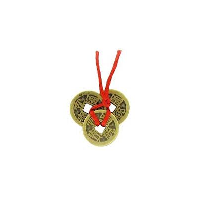lachineuse Wisiorek 3-częściowy – talizman chińskie monety – amulet talizman na szczęście 3 saperki – kolor czerwony i złoty – azjatycki pomysł na prezent – symbol bogactwa i obfitości lachineuse Wisiorek 3-częściowy – talizman chińskie monety – amulet talizman na szczęście 3 saperki – kolor czerwony i złoty – azjatycki pomysł na prezent – symbol bogactwa i obfitości