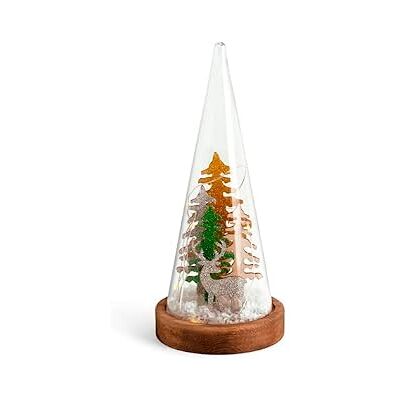 H&H Boże Narodzenie szklany stożek z diodami LED, wysokość 22,5cm, dekoracja świąteczna H&H Boże Narodzenie szklany stożek z diodami LED, wysokość 22,5cm, dekoracja świąteczna
