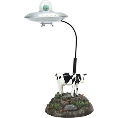 Department 56 Village Collection Akcesoria Halloween Udderly Unbelievable UFO i krowa animowana figurka, 23 cm, wielokolorowa Department 56 Village Collection Akcesoria Halloween Udderly Unbelievable UFO i krowa animowana figurka, 23 cm, wielokolorowa