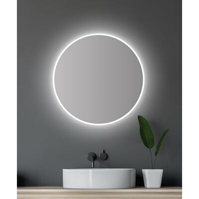 Talos Lustro łazienkowe LED, okrągłe, Ø 60 cm, lustro łazienkowe z oświetleniem, nadaje się do wilgotnych pomieszczeń dzięki aluminiowemu korpusowi, barwa światła neutralna biel Talos Lustro łazienkowe LED, okrągłe, Ø 60 cm, lustro łazienkowe z oświetleniem, nadaje się do wilgotnych pomieszczeń dzięki aluminiowemu korpusowi, barwa światła neutralna biel