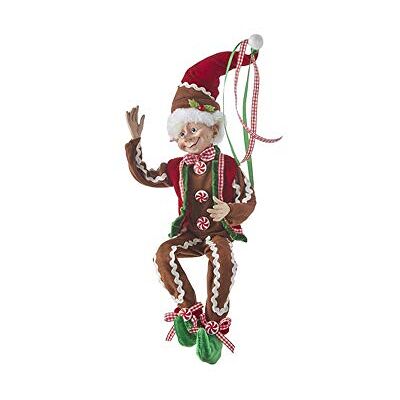 RAZ Imports 2021 to Grandmother's House We Go 40 cm piernikowy posable elf figurka RAZ Imports 2021 to Grandmother's House We Go 40 cm piernikowy posable elf figurka