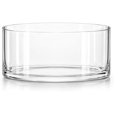 Royal Imports Szklany wazon na kwiaty, dekoracyjny element centralny, do domu lub na ślub, kształt cylindra, wysokość 10 cm, otwór 20 cm, przezroczysty Royal Imports Szklany wazon na kwiaty, dekoracyjny element centralny, do domu lub na ślub, kształt cylindra, wysokość 10 cm, otwór 20 cm, przezroczysty