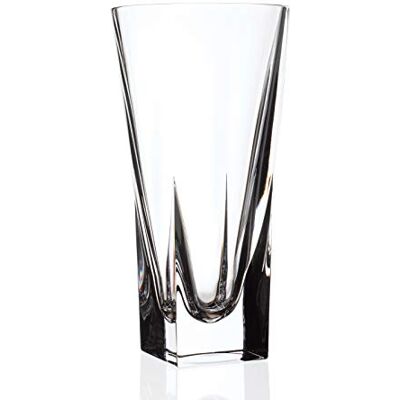 Barski Wazon kwadratowe dno okrągły szklany wazon na kwiaty róże szkło kryształowe 30 cm wys. Wyprodukowano w Europie Barski Wazon kwadratowe dno okrągły szklany wazon na kwiaty róże szkło kryształowe 30 cm wys. Wyprodukowano w Europie