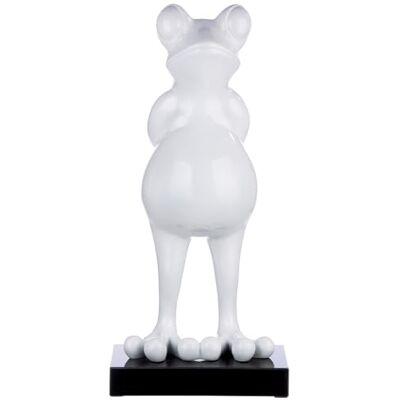 AlexandreHouse Rzeźba, żaba, żywica syntetyczna, biała, PU 1, L, 30 cm, W. 32 cm, wys. 66 cm AlexandreHouse Rzeźba, żaba, żywica syntetyczna, biała, PU 1, L, 30 cm, W. 32 cm, wys. 66 cm