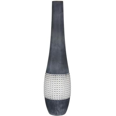 GILDE Wazon podłogowy Brooklyn – kolor antracytowy – wycierany matowy – ceramika – wysokość 61 cm x Ø 14 cm – wazon dekoracyjny GILDE Wazon podłogowy Brooklyn – kolor antracytowy – wycierany matowy – ceramika – wysokość 61 cm x Ø 14 cm – wazon dekoracyjny