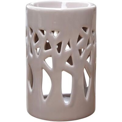 ZEN ARÔME Brûle Parfum Brûleur Fondant Cire Parfumée dyfuzor do olejków i zapachów świecznik świecznik z ceramiki z projekcją światła wys. 11 cm Forêt Gris Zen'Arôme ZEN ARÔME Brûle Parfum Brûleur Fondant Cire Parfumée dyfuzor do olejków i zapachów świecznik świecznik z ceramiki z projekcją światła wys. 11 cm Forêt Gris Zen'Arôme