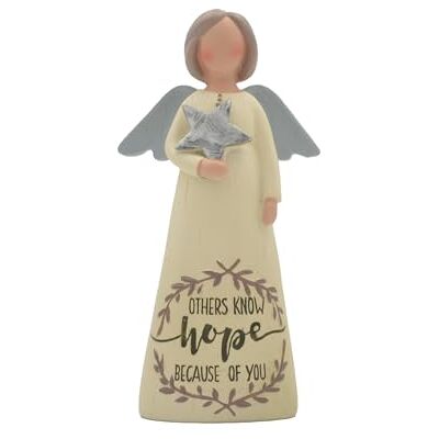 Blossom Bucket Feather & Grace Pióro i Grace-Hope Holding Star Anioł Stróż Ornament Statuetka do dekoracji wnętrz Prezent dla niej, żywica, Multi, Jeden rozmiar Blossom Bucket Feather & Grace Pióro i Grace-Hope Holding Star Anioł Stróż Ornament Statuetka do dekoracji wnętrz Prezent dla niej, żywica, Multi, Jeden rozmiar