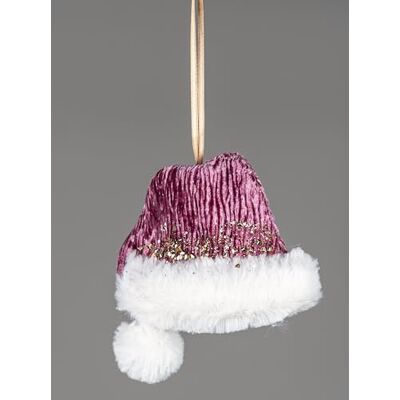 SHATCHI Różowy burgundowy mini kapelusz Świętego Mikołaja 13 x 12 cm wiszące dekoracje choinkowe świąteczne ozdoby dekoracyjne bajka tematyczna choinka wisiorek SHATCHI Różowy burgundowy mini kapelusz Świętego Mikołaja 13 x 12 cm wiszące dekoracje choinkowe świąteczne ozdoby dekoracyjne bajka tematyczna choinka wisiorek