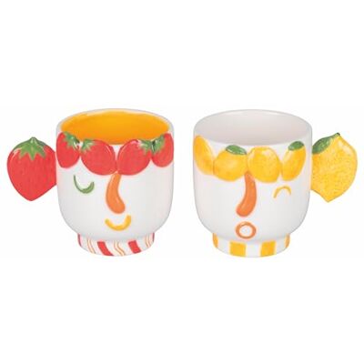 Tivoli Ceramiczny kubek do twarzy, 2 sztuki, 350 ml, Fruit Life Tivoli Ceramiczny kubek do twarzy, 2 sztuki, 350 ml, Fruit Life