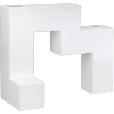GILDE Patras Wazon - Ceramika, Biały, 28x23x12.5cm - Wazony GILDE Patras Wazon - Ceramika, Biały, 28x23x12.5cm - Wazony