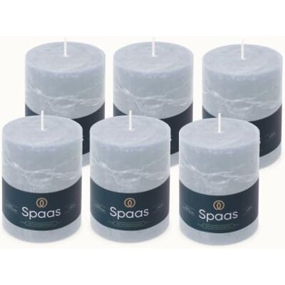 Spaas 6 Bezzapachowa Rustykalna Świeca, 80/110mm, ±65Godz, Jasnoniebieska Spaas 6 Bezzapachowa Rustykalna Świeca, 80/110mm, ±65Godz, Jasnoniebieska