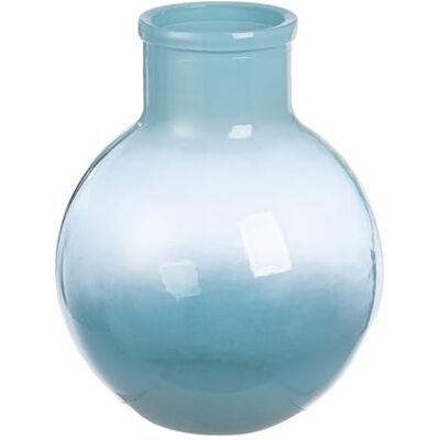 GILDE Wazon Novelle — szkło – pękaty — wysokość 31 cm x Ø 24 cm — niebieski — wazon stołowy GILDE Wazon Novelle — szkło – pękaty — wysokość 31 cm x Ø 24 cm — niebieski — wazon stołowy