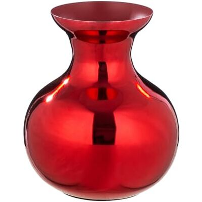 GILDE Wazon Kioto z żelaza – pękaty – błyszczący – czerwony – wysokość 25 cm x Ø 22 cm – wodoszczelny wazon na kwiaty GILDE Wazon Kioto z żelaza – pękaty – błyszczący – czerwony – wysokość 25 cm x Ø 22 cm – wodoszczelny wazon na kwiaty