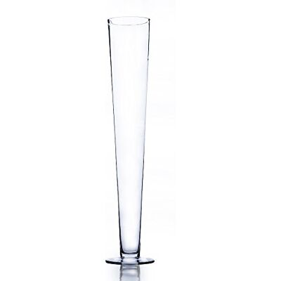 WGVI WGV szklany wazon w kształcie trąbki, otwarty 10 cm, wysokość 61 cm, przezroczysty wazon pilsner, świecznik, pojemnik na kwiaty, 1 sztuka WGVI WGV szklany wazon w kształcie trąbki, otwarty 10 cm, wysokość 61 cm, przezroczysty wazon pilsner, świecznik, pojemnik na kwiaty, 1 sztuka