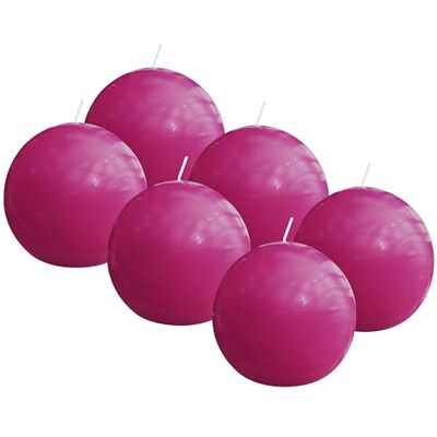 bolsius Essentials – gładka świeca kulista – fuksja różowa – błyszcząca – 7 cm – 6 sztuk – 16 godzin – świece dekoracyjne – bez oleju palmowego – z naturalnym woskiem roślinnym bolsius Essentials – gładka świeca kulista – fuksja różowa – błyszcząca – 7 cm – 6 sztuk – 16 godzin – świece dekoracyjne – bez oleju palmowego – z naturalnym woskiem roślinnym