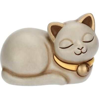 THUN Kot Momi z dzwonkiem, mały, ceramiczny, kolekcja więcej nowości 2025, 10,1 x 6,2 x 7,1 cm THUN Kot Momi z dzwonkiem, mały, ceramiczny, kolekcja więcej nowości 2025, 10,1 x 6,2 x 7,1 cm
