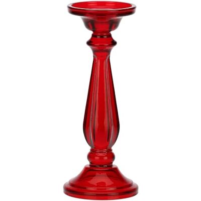 rituali domestici Szklany świecznik M, czerwony, Ø 10 cm, głębokość 30 cm, kolekcja Illumino rituali domestici Szklany świecznik M, czerwony, Ø 10 cm, głębokość 30 cm, kolekcja Illumino