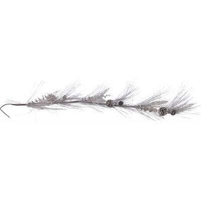Tivoli Świąteczna gałąź dekoracyjna srebrna z szyszkami L 120 cm XMas Garden Tivoli Świąteczna gałąź dekoracyjna srebrna z szyszkami L 120 cm XMas Garden