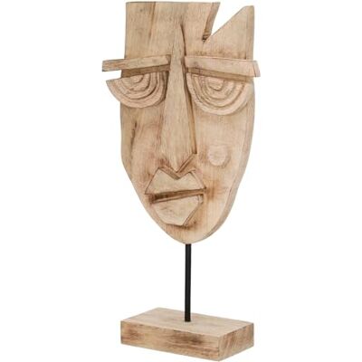 GILDE Rzeźba Yoruba maska z drewna mango kolor naturalny wysokość 46 cm x szerokość 23 cm dekoracja GILDE Rzeźba Yoruba maska z drewna mango kolor naturalny wysokość 46 cm x szerokość 23 cm dekoracja