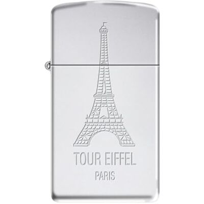 Zippo Zapalniczka Sztormowa, Paryska Wieża Eiffla, Kolor Slim High Polish Chrome, Lustre, Wielokrotnego Użytku, Wiatroodporna Konstrukcja, Pudełko Prezentowe, Wyprodukowana w USA Zippo Zapalniczka Sztormowa, Paryska Wieża Eiffla, Kolor Slim High Polish Chrome, Lustre, Wielokrotnego Użytku, Wiatroodporna Konstrukcja, Pudełko Prezentowe, Wyprodukowana w USA