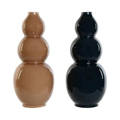 Esprit Wazon Niebieski Brązowy Porcelana 19 x 19 x 45 cm (2 sztuki) Esprit Wazon Niebieski Brązowy Porcelana 19 x 19 x 45 cm (2 sztuki)