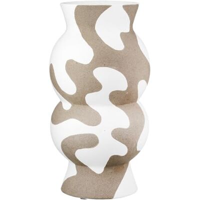 GILDE Wazon Areno ceramiczny okrągły wysokość 35 cm x Ø 18 cm beżowy/biały wodoszczelny wazon na kwiaty GILDE Wazon Areno ceramiczny okrągły wysokość 35 cm x Ø 18 cm beżowy/biały wodoszczelny wazon na kwiaty