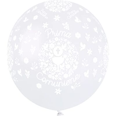 Ciao Opakowanie 25 balonów perłowych Prima Comunione z naturalnego lateksu jakość premium G150 (średnica 48 cm/19 cali), biała perła Ciao Opakowanie 25 balonów perłowych Prima Comunione z naturalnego lateksu jakość premium G150 (średnica 48 cm/19 cali), biała perła