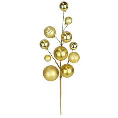 Flair Flower Sztuczna gałąź dekoracyjna złota 47 cm dekoracja bożonarodzeniowa z błyszczącymi bombkami, bukiet bożonarodzeniowy, ozdoba świąteczna, gałązka, złote bombki, dekoracja stołu, wieniec adwentowy Flair Flower Sztuczna gałąź dekoracyjna złota 47 cm dekoracja bożonarodzeniowa z błyszczącymi bombkami, bukiet bożonarodzeniowy, ozdoba świąteczna, gałązka, złote bombki, dekoracja stołu, wieniec adwentowy