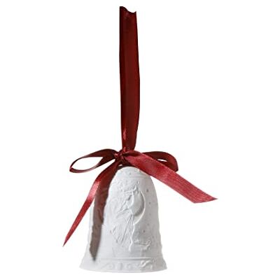 Goebel X-Mas Fitz and Floyd dzwonek anioł i trąbka z porcelany biszkoptowej w kolorze białym, wymiary: 6,5 cm x 6,5 cm x 9,5 cm, 51-001-24-1 Goebel X-Mas Fitz and Floyd dzwonek anioł i trąbka z porcelany biszkoptowej w kolorze białym, wymiary: 6,5 cm x 6,5 cm x 9,5 cm, 51-001-24-1