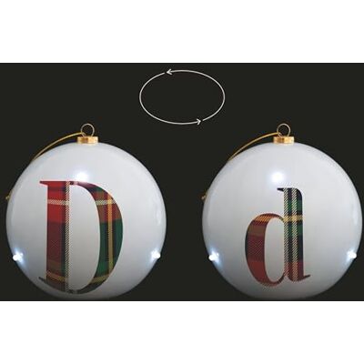 Tivoli Świąteczna piłka led Ø 10 cm, Monogram D Tivoli Świąteczna piłka led Ø 10 cm, Monogram D