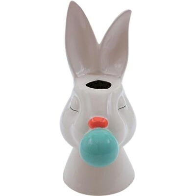 Dekohelden24 Ręcznie wykonany wazon dekoracyjny, dekoracja wielkanocna, wazon wiosenny, dekoracja zajączka wielkanocnego, zając ceramiczny, głowa zająca w kolorze białym, dł./szer./wys. 14 x 11 x 22 Dekohelden24 Ręcznie wykonany wazon dekoracyjny, dekoracja wielkanocna, wazon wiosenny, dekoracja zajączka wielkanocnego, zając ceramiczny, głowa zająca w kolorze białym, dł./szer./wys. 14 x 11 x 22
