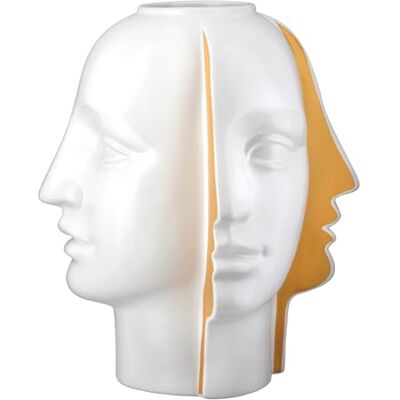 GILDE Wazon Facial – ceramika – biały – wysokość 28 cm x Ø 23 cm – wzór twarzy – wygląd 3D – wodoszczelny wazon na kwiaty GILDE Wazon Facial – ceramika – biały – wysokość 28 cm x Ø 23 cm – wzór twarzy – wygląd 3D – wodoszczelny wazon na kwiaty
