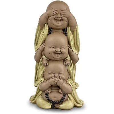 Zen Light Zen'Light statuetka 3 uśmiechniętych Buddów nic nie widzieć nic nie słyszeć nic nie mów symboliczny zespół Baby Buddha spokojny i wesoły nastrój dekoracja Zen wys. 18 cm Zen Light Zen'Light statuetka 3 uśmiechniętych Buddów nic nie widzieć nic nie słyszeć nic nie mów symboliczny zespół Baby Buddha spokojny i wesoły nastrój dekoracja Zen wys. 18 cm