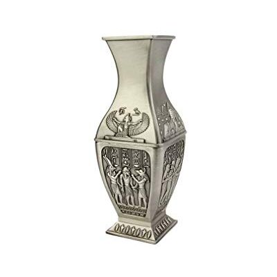 lachineuse Wazon egipski 18 cm Stal w kolorze srebrnym Starożytny egipski obiekt Deco Anubis, Horus, skrzydlata Izyda, Sfinks Pomysł na prezent pamiątkowy Egipt lachineuse Wazon egipski 18 cm Stal w kolorze srebrnym Starożytny egipski obiekt Deco Anubis, Horus, skrzydlata Izyda, Sfinks Pomysł na prezent pamiątkowy Egipt