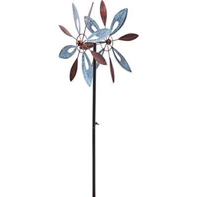 ART HQ Metal Wind Spinner: Copper Flower Duet ART HQ Metal Wind Spinner: Copper Flower Duet